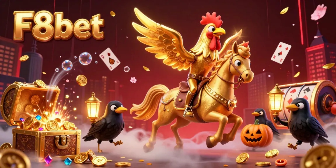 Experience thrilling gameplay with F8bet in a vibrant casino filled with treasures and dynamic elements.