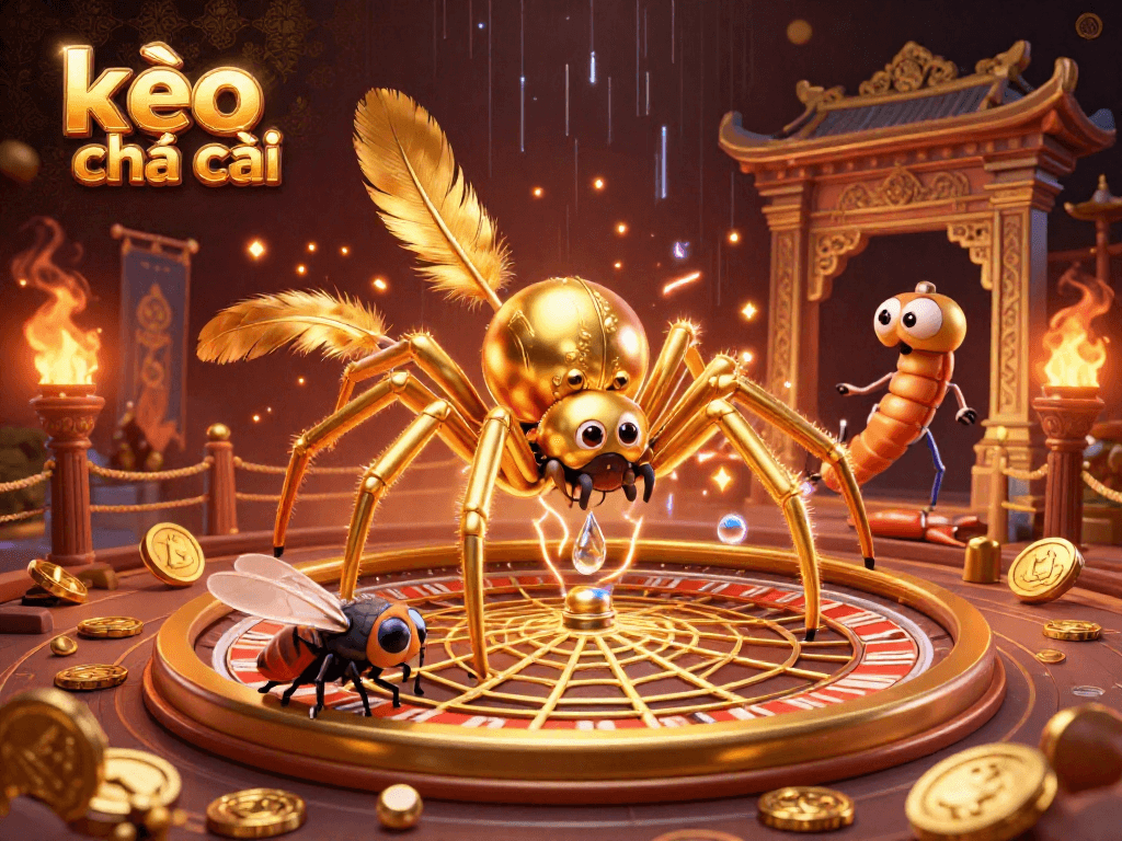 Place your bets at kèo nhà cái with the fly at the roulette wheel, lively 3D casino scene.