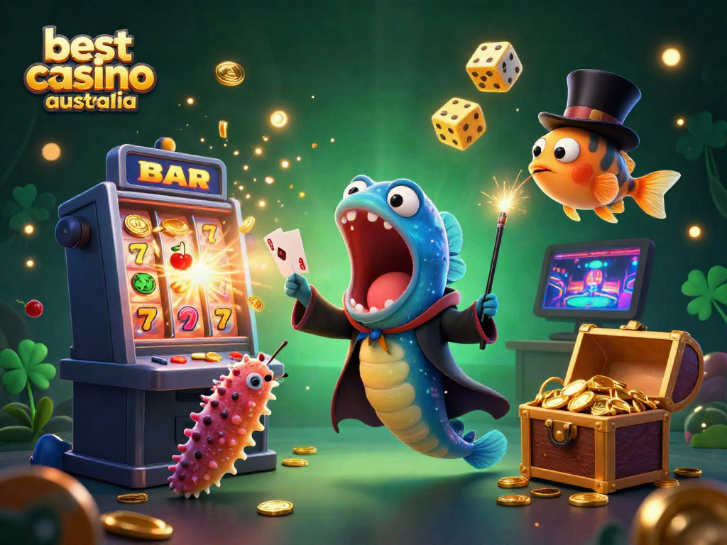 Experience the best casino Australia fun with deep-sea characters performing magic amidst endless casino rewards.