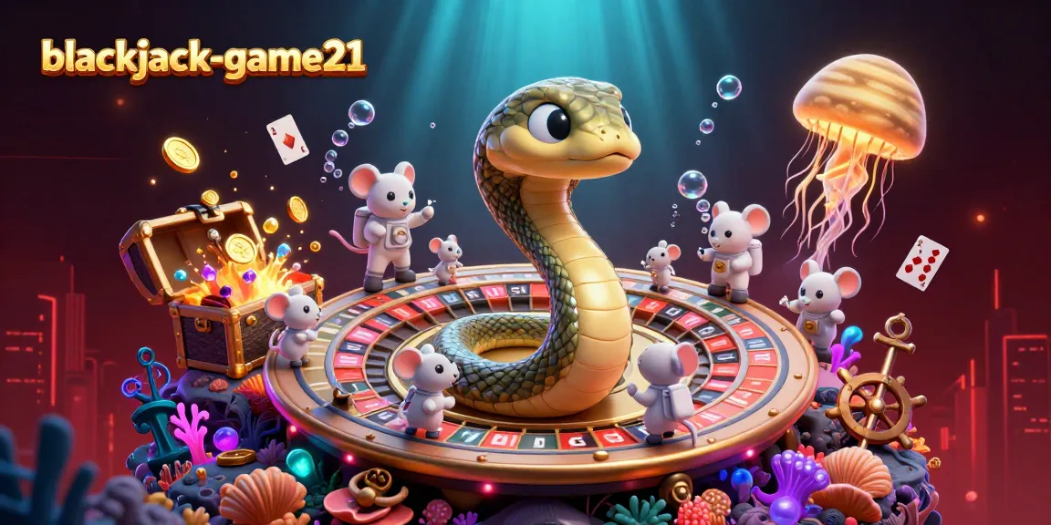 Bet on blackjack-game21 with a cosmic twist featuring a roulette wheel and betting astronaut mice.