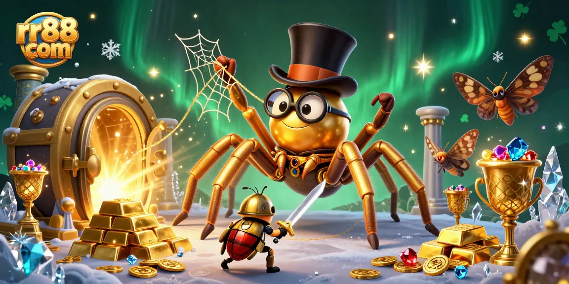 Discover winning strategies at rr88 com with a vibrant casino-themed 3D illustration featuring engaging characters and rich gold elements.