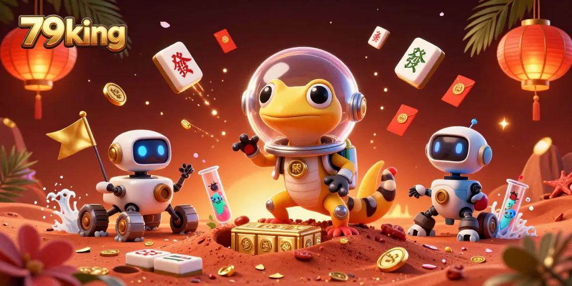 Experience the thrill of 79king with a Martian gecko uncovering a casino treasure!