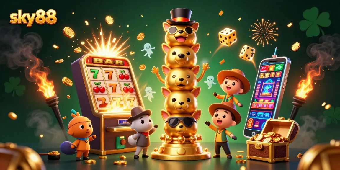 Spin the reels and win big with sky88's vibrant slot machine explosion!