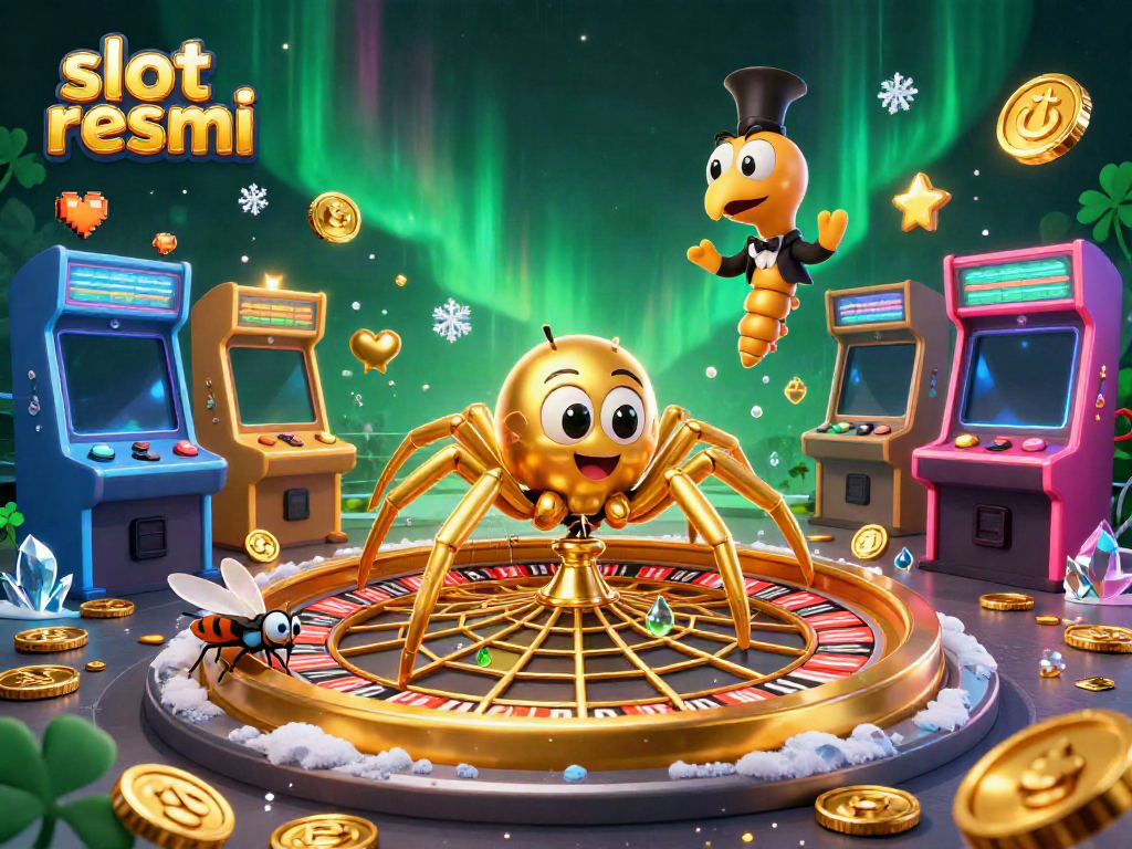 Menang besar dengan slot resmi dalam ilustrasi kasino 3D yang mengesankan dan penuh warna.