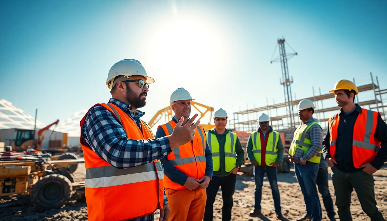 Engaged participants in construction safety training Colorado at an active job site.