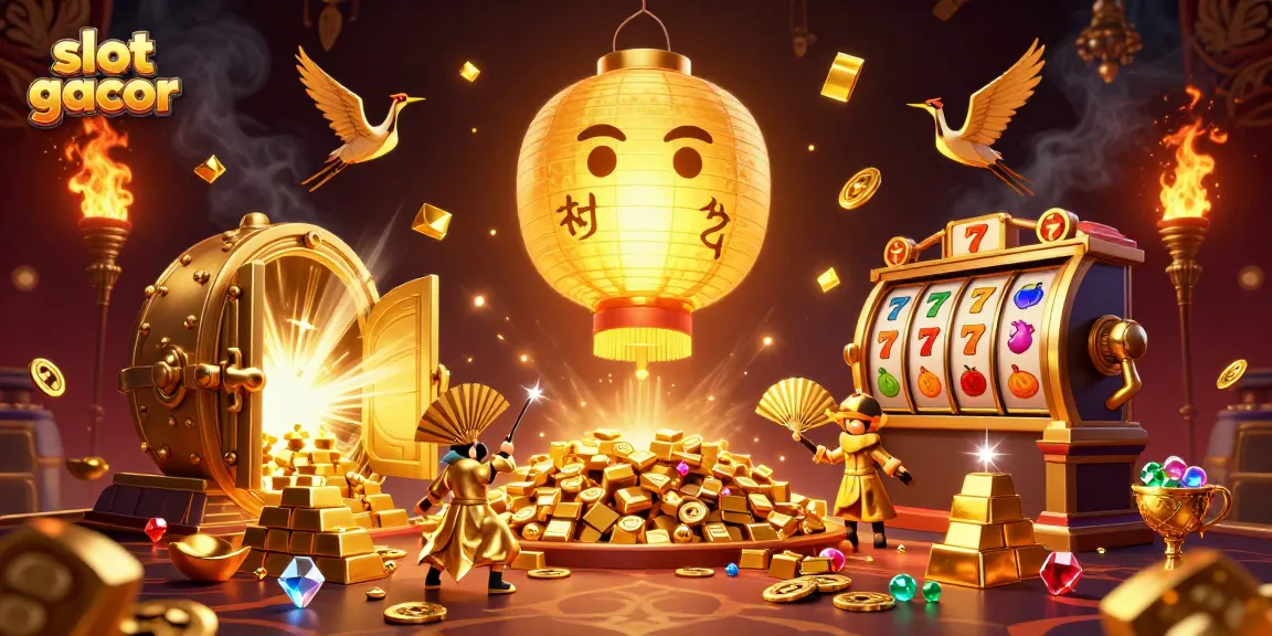 Experience slot gacor thrills with exciting reels and vibrant symbols in this captivating casino scene.