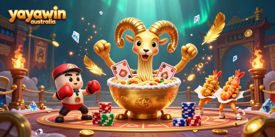 Experience the thrill of yayawin australia with vibrant 3D casino illustration featuring engaging characters.