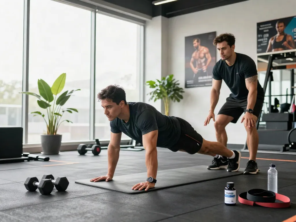 TB500 peptide benefits demonstrated in a vibrant gym scene focused on athletic performance and recovery.