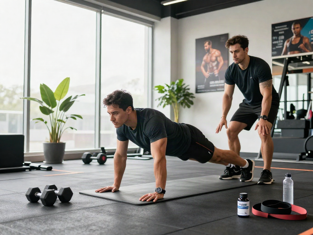 TB500 peptide benefits demonstrated in a vibrant gym scene focused on athletic performance and recovery.