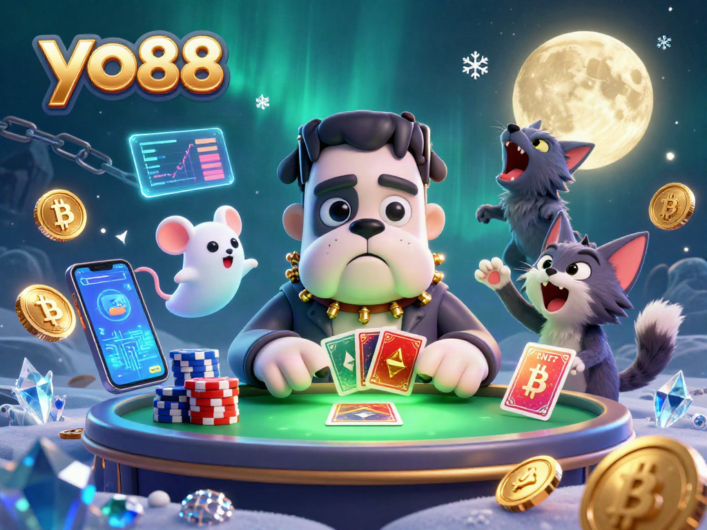 Experience thrilling gameplay at yo88, featuring cartoon characters in a lively casino scene.