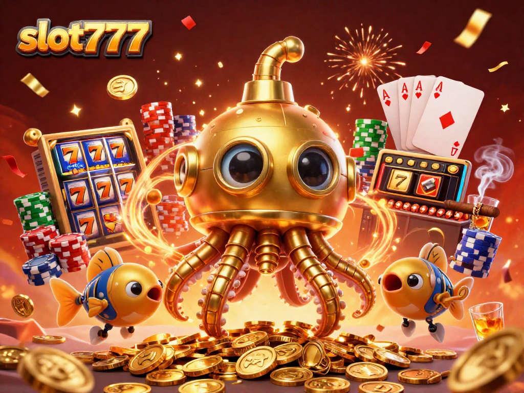 Spin to win at slot777 with thrilling slot reels and golden kraken submarine adventure.