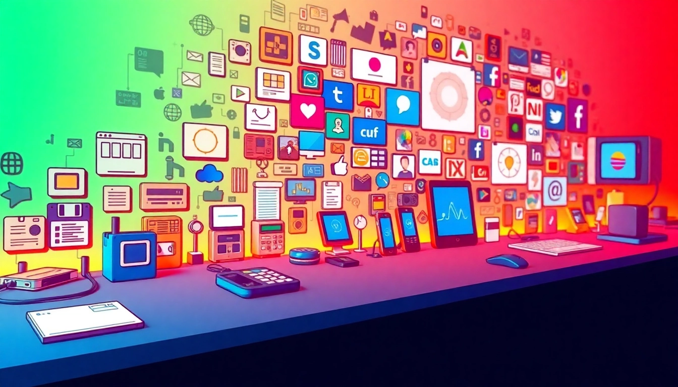 Explore significant milestones in internet history through a vibrant illustrated timeline.