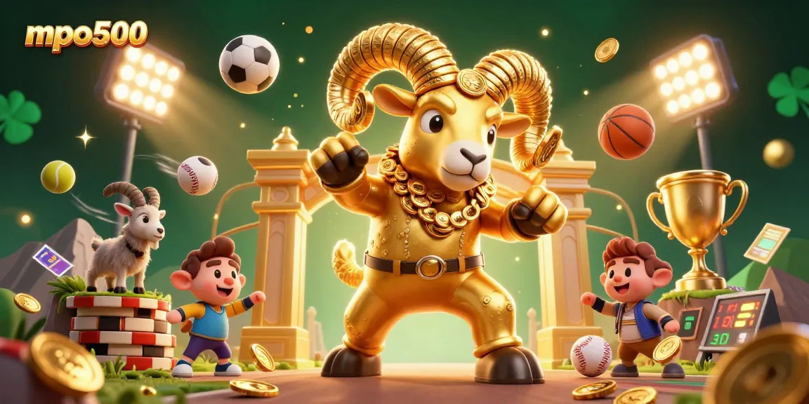 Join the excitement of mpo500 as the golden ram charges through the gaming scene amidst sports action and jackpots.