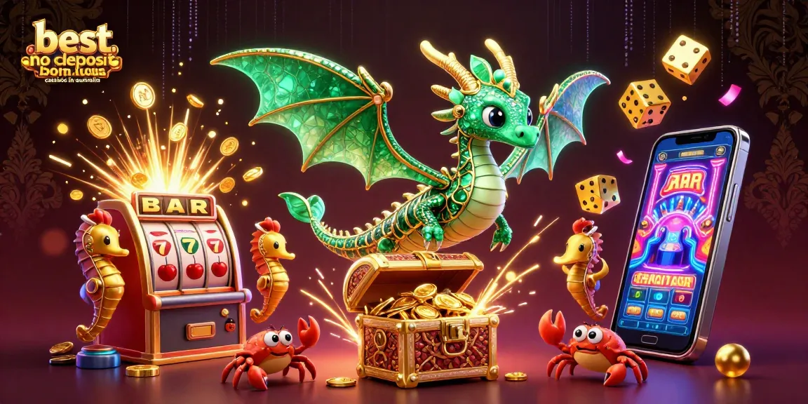 Experience the thrill at the best no deposit bonus casinos in Australia with vibrant characters and stunning game elements.