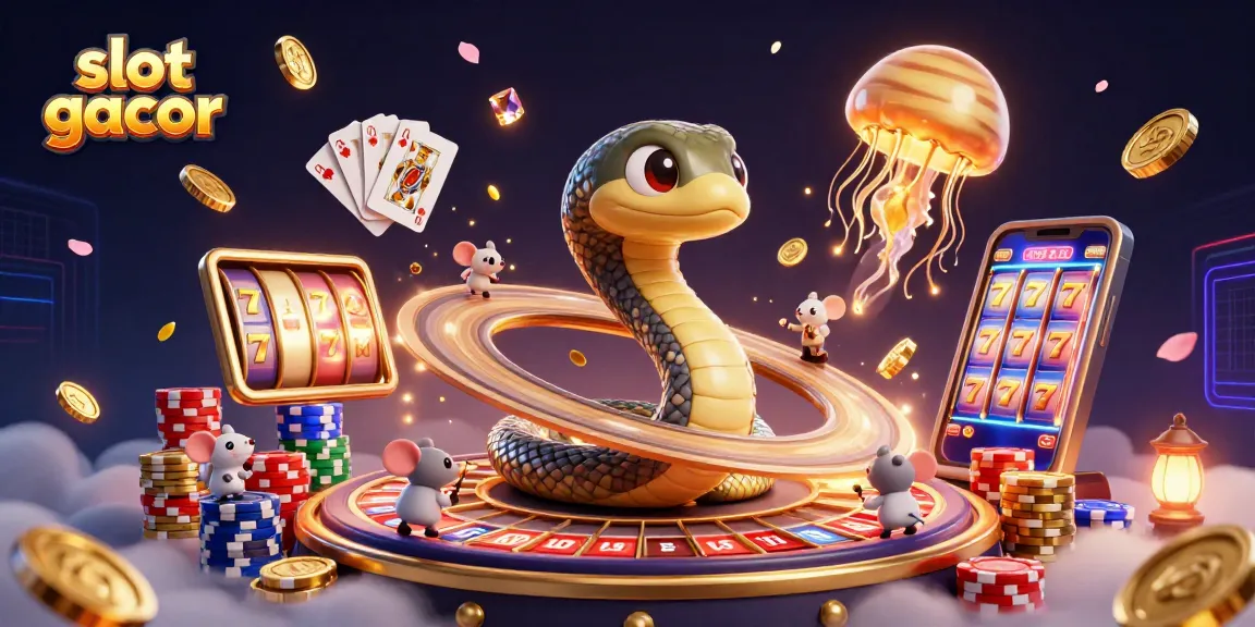 Engage with slot gacor excitement shown through vibrant, cosmic casino elements and playful animations.