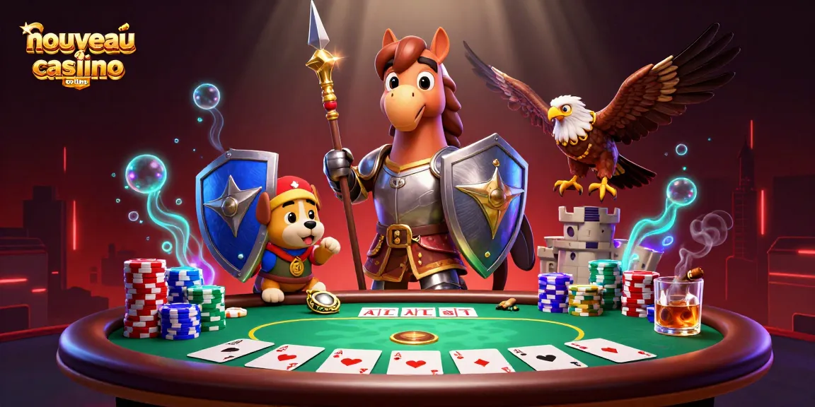 Visitez le nouveau casino en ligne avec un chevalier médiéval, un chiot et un faucon dans un environnement de jeu captivant.