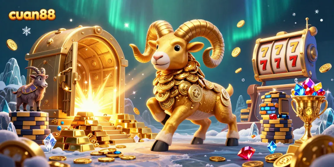 Mendapatkan kemenangan di cuan88 dengan banyaknya simbol jackpot dan slot yang berkilauan.