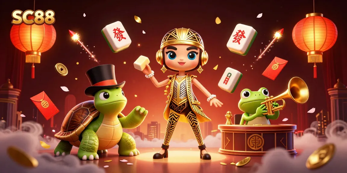 Join the excitement at SC88 with vibrant 3D characters enjoying card games and festivities.
