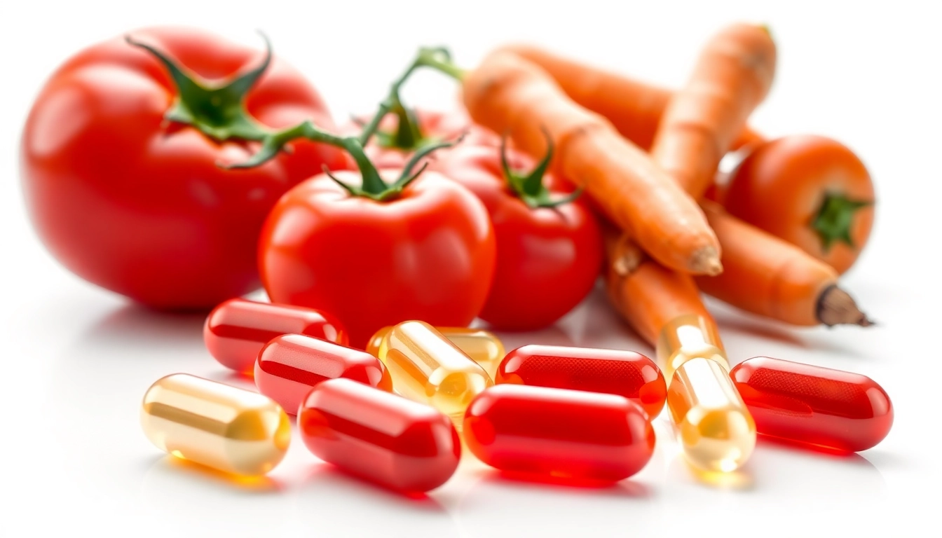 Learn the best astaxanthin dosage with vibrant fruits and vegetables illustrating health.