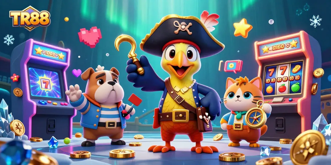 Experience the excitement of TR88 with vibrant slots, pirate characters, and an underwater casino environment.
