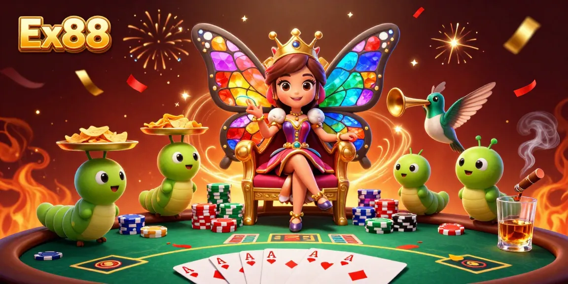 Engage in thrilling gameplay at Ex88 with vibrant casino scenes and dynamic poker action.