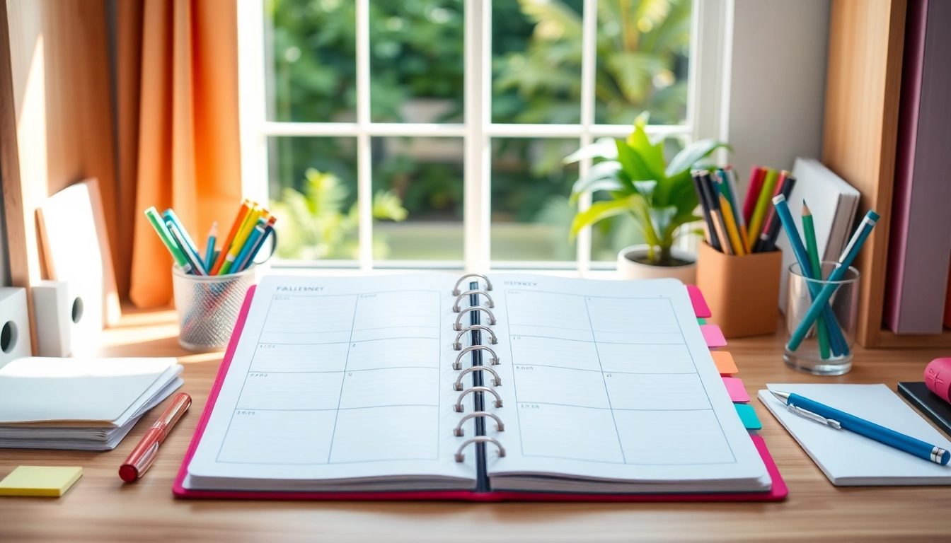 Plan Your Way, Instantly with a vibrant planner setup in an organized workspace