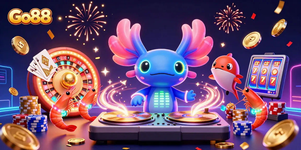 Experience thrilling gameplay with Go88's lively underwater casino scene featuring vibrant characters and eco-friendly elements.