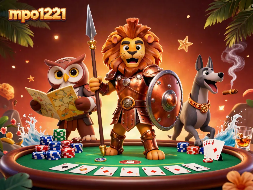 Experience the excitement of mpo1221 with vibrant poker action featuring heroic characters.