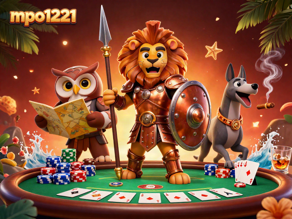 Experience the excitement of mpo1221 with vibrant poker action featuring heroic characters.