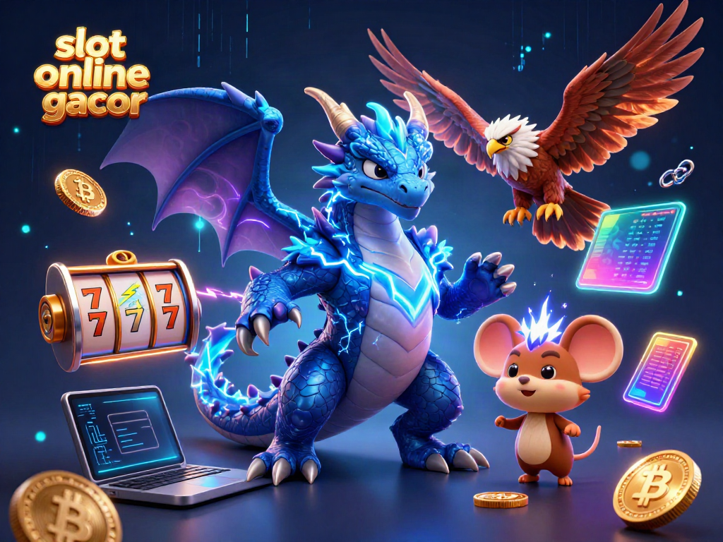 Engage with the thrilling slot online gacor experience featuring stunning 3D characters in a vibrant casino scene.