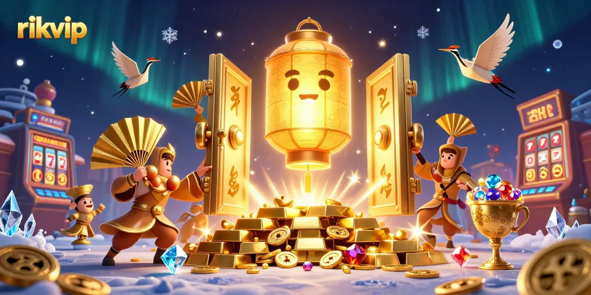 Experience thrilling wins at rikvip with vibrant casino elements and glowing characters in an enchanting atmosphere.