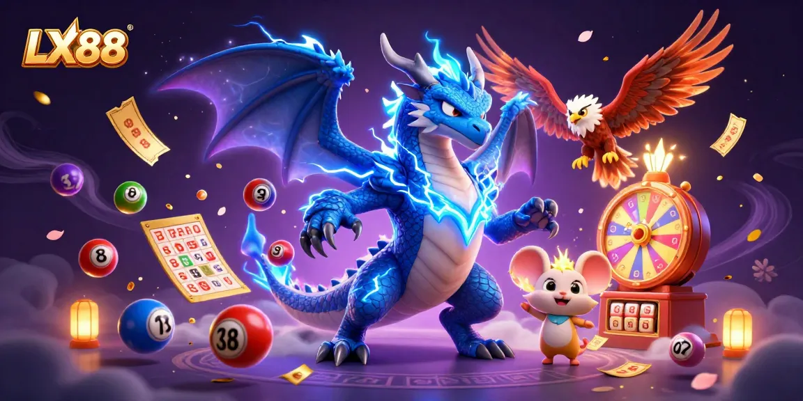 Experience epic gameplay with LX88 featuring a thunder dragon and dynamic lottery elements.