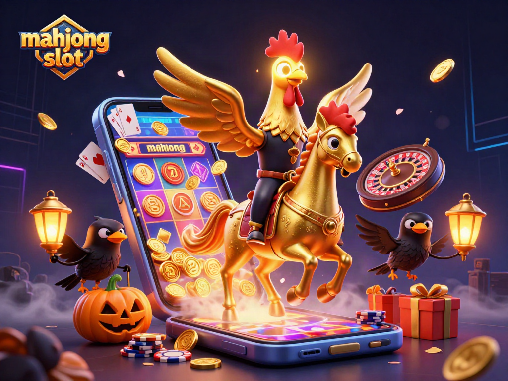 Experience thrilling mahjong slot action with this vibrant 3D casino illustration.