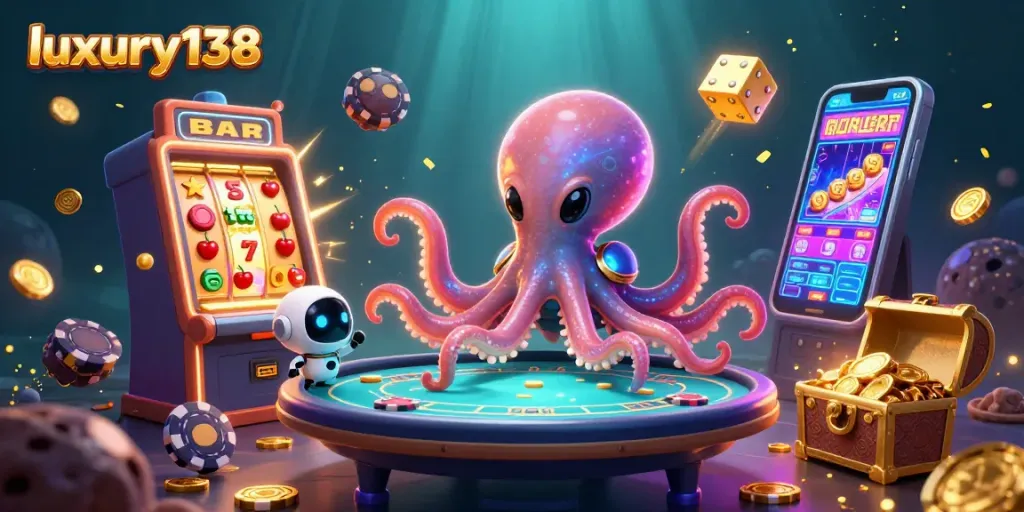 Engage with luxury138's alien-themed online gaming world filled with animated poker dynamics and jackpot visuals.