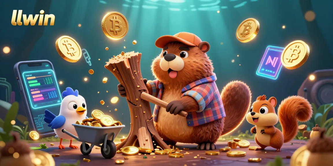 Experience the thrill of llwin with vibrant 3D casino characters in a dazzling gold coin rain.