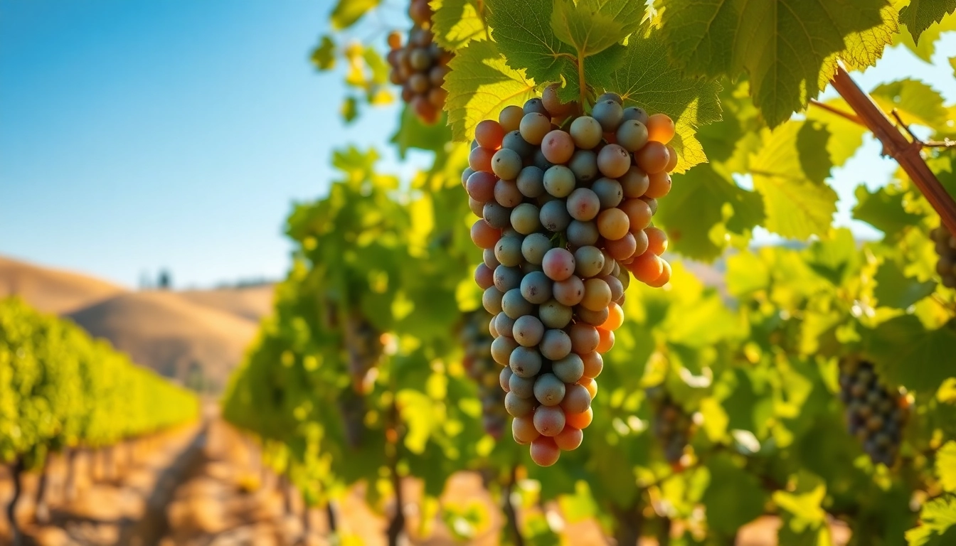 Harvesting delta wine grapes california in a picturesque vineyard landscape.