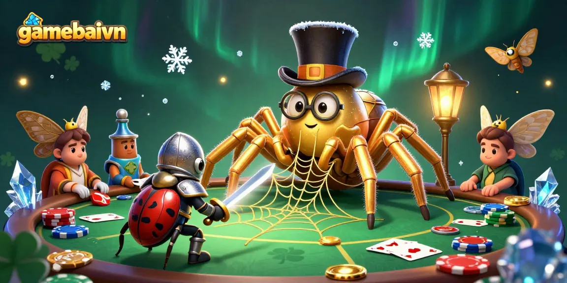 Join the poker action with gamebaivn's thrilling 3D casino illustration showcasing strategic gameplay.