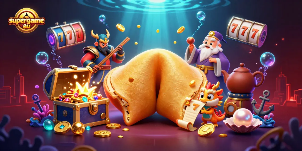 Engage with supergame au through a captivating, dynamic 3D casino illustration featuring fantasy elements.