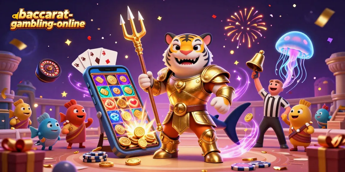 Baccarat-gambling-online: Engage with thrilling casino action in an illustrated underwater arena