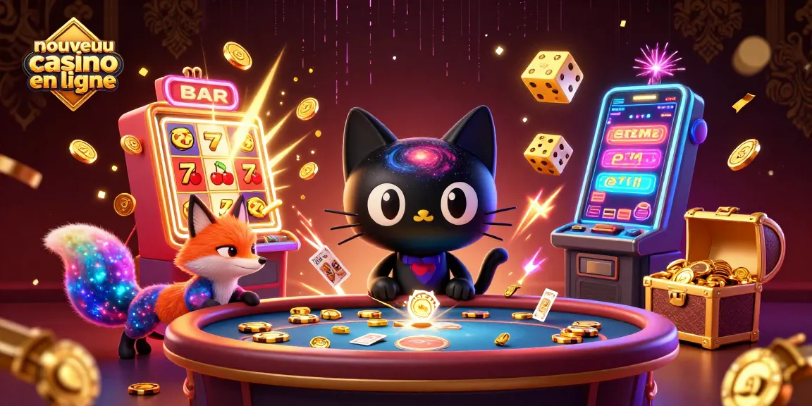 Découvrez les jeux au nouveau casino en ligne avec une illustration colorée et captivante.