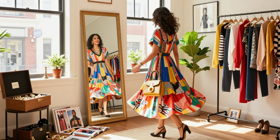 Consulenza d'immagine Milano: donna elegante che rispecchia il suo stile in un ambiente luminoso e accogliente.