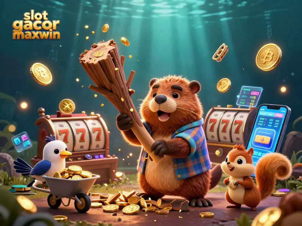 Experience the thrill of slot gacor maxwin with colorful cartoon characters and casino elements.