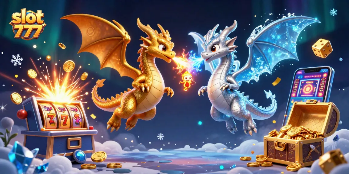 Win big with slot 777 at an explosive 3D casino scene featuring dragons and jackpots.