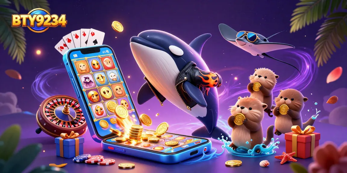 Engage with BTY9234's thrilling gaming scene featuring characters and dynamic casino elements.