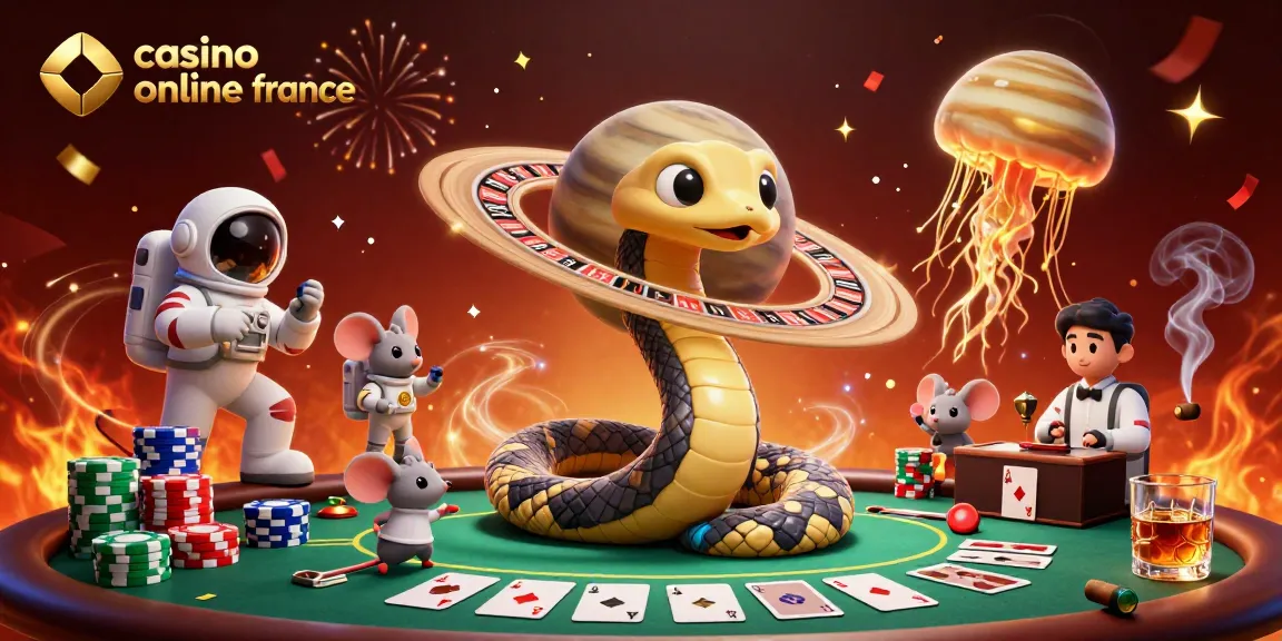 Les astronautes parient sur les anneaux de Saturne dans un casino en ligne France rempli de couleurs vives.