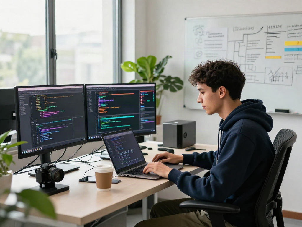 Dynamic crushon software development workspace with coding and collaboration elements