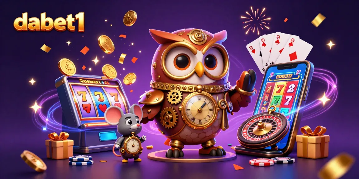 Engage in exciting gameplay with dabet1, showcasing a vibrant casino scene featuring spinning slots and card games.